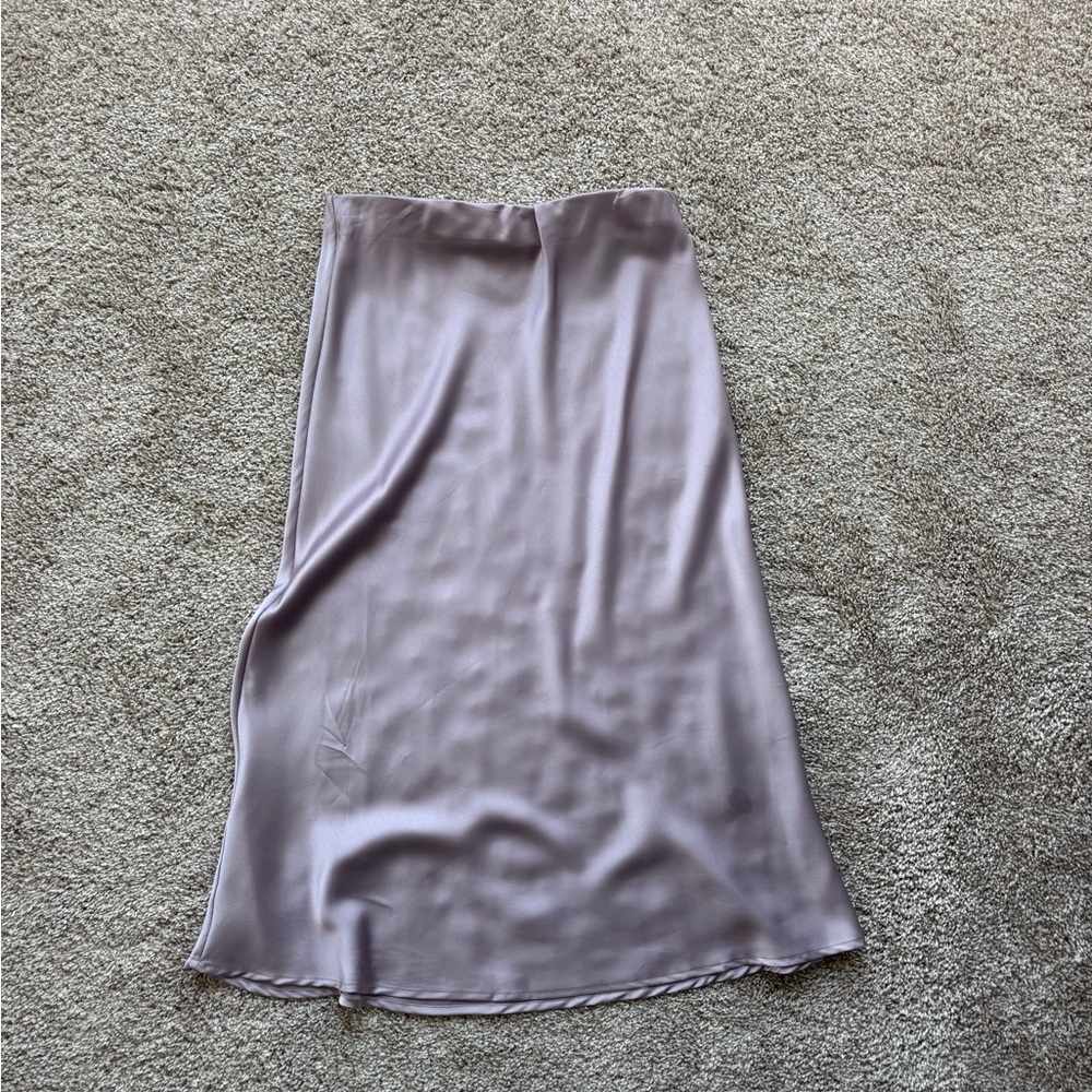 Kyle & Shahida Satin Slip Skirt in Dusty Lilac